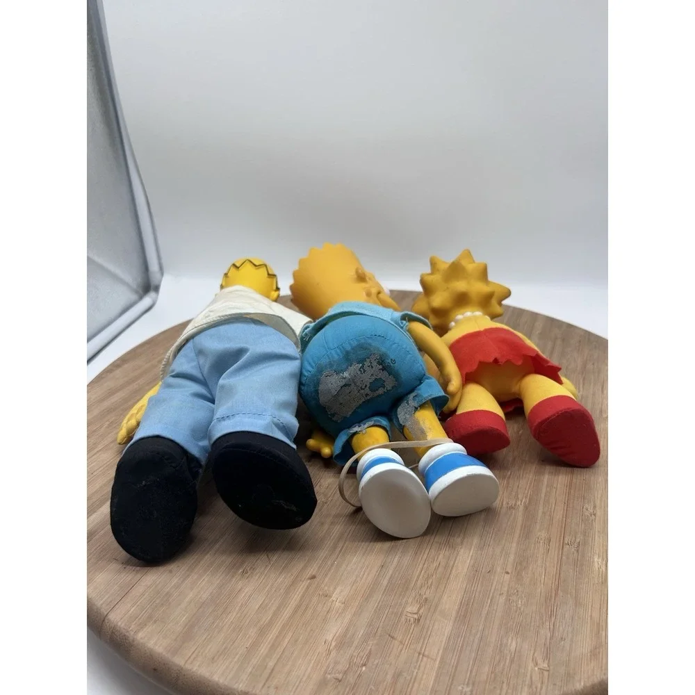 Vintage Lot of 3 The Simpsons Homer Bart Lisa 90s Plush Dolls